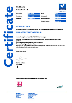VCA** Version 2017/6.0 Certificate