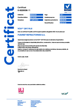 VCA** Version 2017/6.0 Certificate