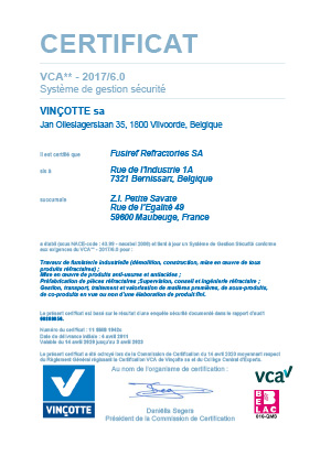 VCA** Version 2017/6.0 Certificate